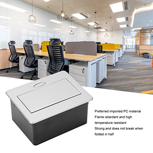 Hilitand 2 Outlets Up Floor Electrical Outlet Recessed Hidden Countertop Socket Floor Outlet Covers Box for Home Office