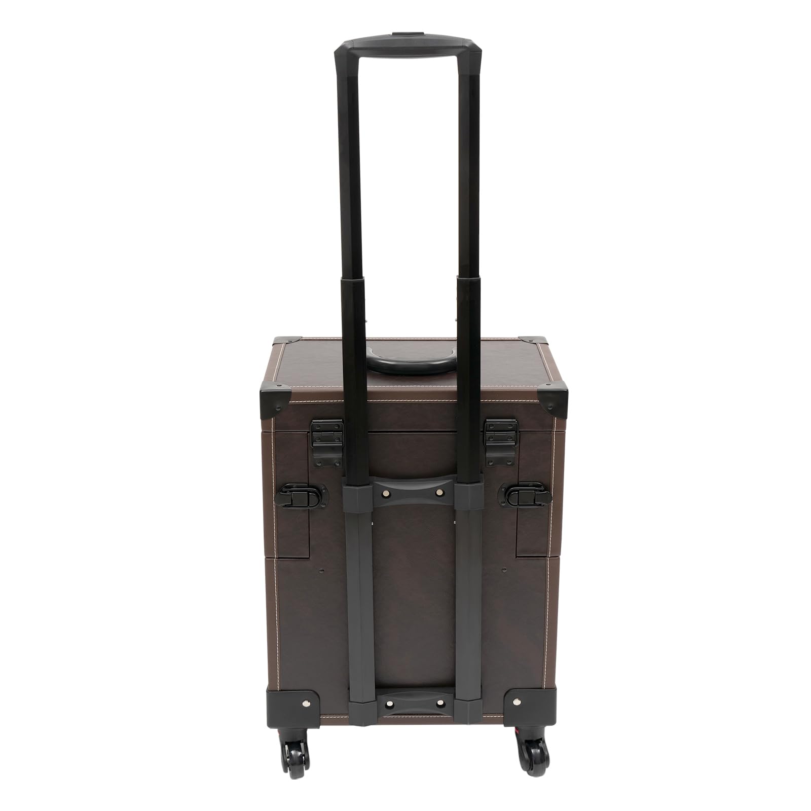 Kosmetikkoffer Trolley - Kosmetikkoffer mit Spiegel 37x24.3x101cm Make up Koffer Schminkkoffer mit Rollen Friseurkoffer für Reisen, Geschenkidee (Dunkelbraun)