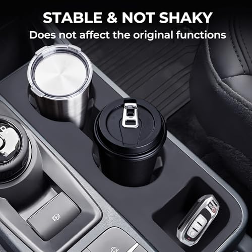 Image of Car Cup Holder for Ford Maverick 2026 2025 2024 2023 2022, Interior Accessories Silicone Center Console Cup Holder Insert for Ford Maverick XLT|XL|Lariat|Rremor|Lobo 2022-2026, Black