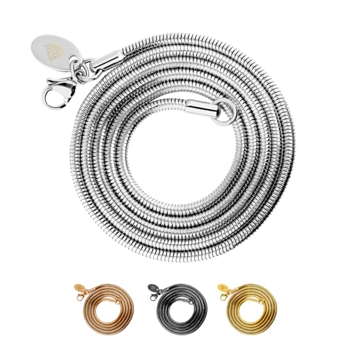 Max Palmer Schlangenkette Edelstahl Silber - [02.] Dicke: 1 2mm - Länge: 45cm