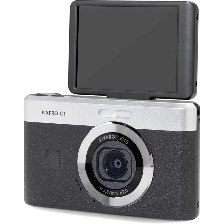 Kodak PIXPRO C1 Compact Digital Camera (Black), 13MP Point and Shoot Camera for Selfies, Travel, Vlogging and Everyday Photos (C1-BK) + 32GB Card + Camera Bag + Cleaning Kit (7pc Bundle) - image 8