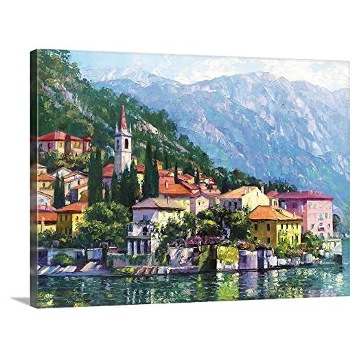Reflections of Lake Como Canvas Wall Art Print, 48"x36"x1.25"