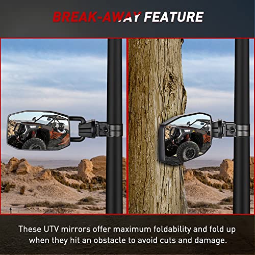 Image of Frokom UTV Side Mirrors Fit 1.75 inchto 2 inch Roll Bar Cage, Large Aluminum Solid Side View Mirrors Compatible with Polaris RZR Can Am Maverick X3 Talon Pioneer 1000 Wolverine Kawasaki Teryx SXS