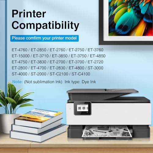 InkVibe Frasco de tinta preta 502, tinta pigmentada, substituição para Epson 502 refil de tinta comp