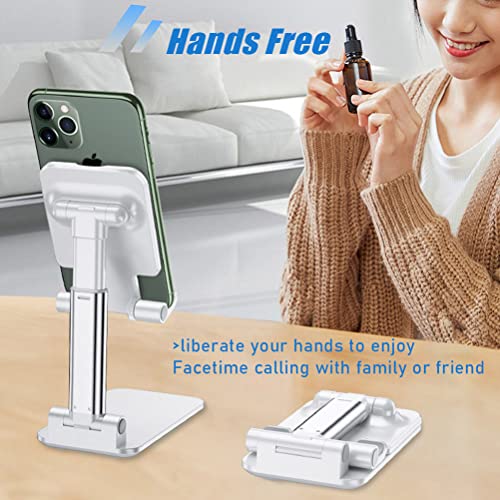 OGMAPLE 2 Pcs MT-6 Cell Phone Holder, Adjustable Angle and Height, Anti-Slip Silicone Pad, Foldable and Portable, Compatible with 4-8 Inch Devices - image 3