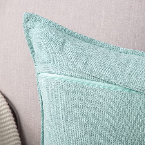 Miniatura 3 de Madizz Juego De 2 Suave Felpilla Decorativo Funda De Cojíns Lujo Estilo Fundas De Almohada Para El Sofá Dormitorio Verde Azulado Claro Rectangular 40 X 60 Cm