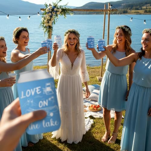 Image of 12 Pcs Love on the Lake Bachelorette Party Decor Can Sleeves Bulk