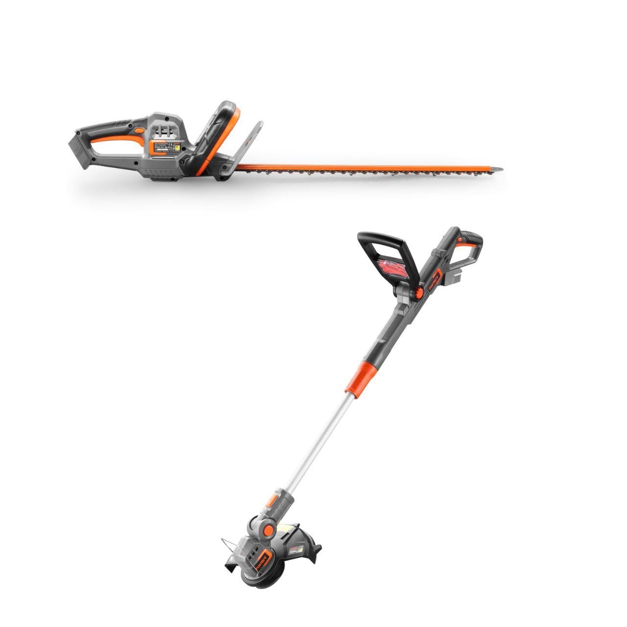 FUXTEC 20V Garten-Set FX-20VSET5 aus FX-E1RT20SET und FX-E1HS20-2,2Kg & 3,6Kg, 25cm Schnittbreite, 52cm Schnittlänge