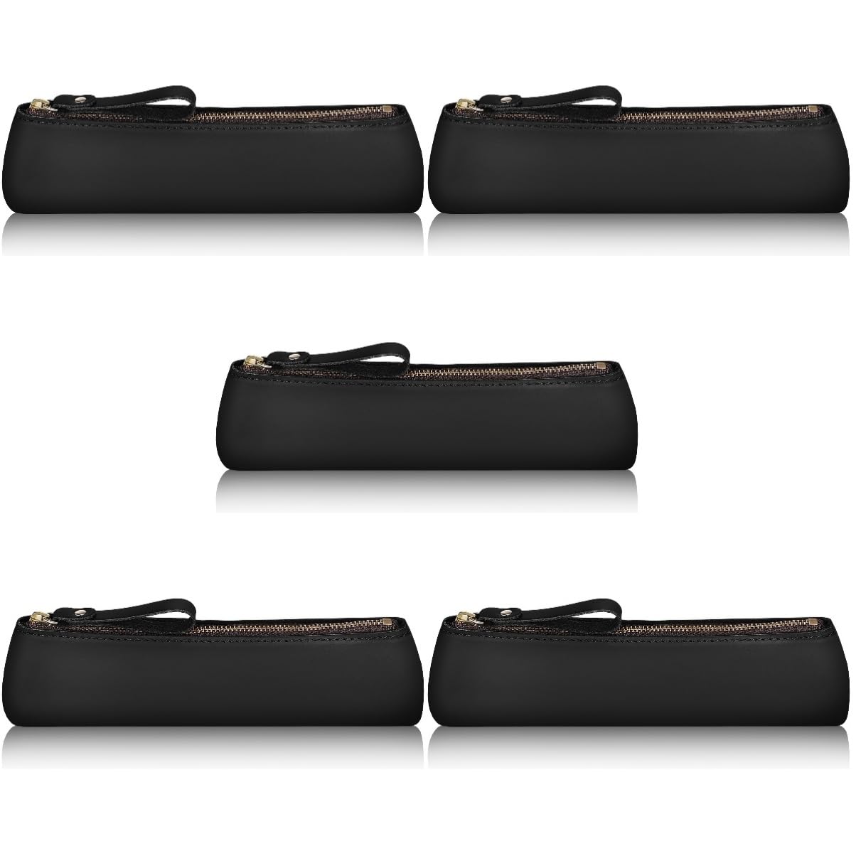 5pièces Trousse à Crayons Cuir Vintage Petite Pochette Artisanale pour Stylos Et Fournitures Scolaires Idéale pour Voyage Classe