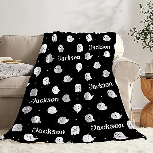 Todeyya Halloween Ghosts Personalized Baby Blanket Gifts, Custom Halloween Ghosts Blankets Customized Toddler Newborn Receiving Blankets, Gifts for Halloween Christmas 40