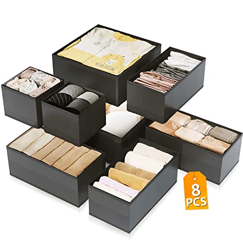 ORLISA Schrank Organizer 2er Set - Faltbare Aufbewahrungsboxen 30x21x18cm