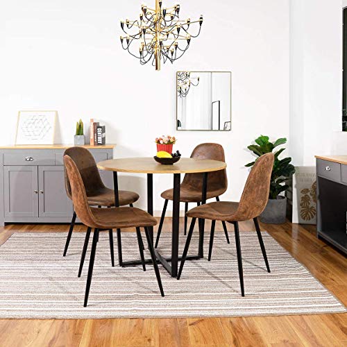 Cozycasa Dining Chairs Set Of 40 Modern Style Mid Century Chair For Kitchen Dining Room Accent Chair In Dark Brown, Black Leg #TOP1