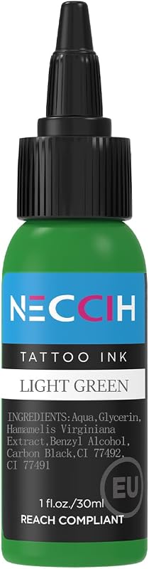 Tinta para tatuagem FAMISOO Light Green, frasco de 30 mL