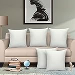 JDX Microfiber Cushion Filler, 16 x 16 Inch, White – (Set of 5) | White Sofa Cushions | 18011-5-16×16