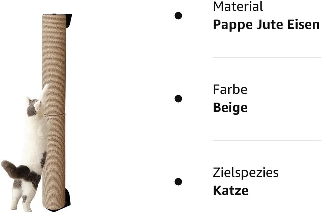 81cm Katzenkratzbaum Wandmontage,Wand Kratzstamm,Kratzbaum Groß,Kratzsäule Katzen（Φ7）