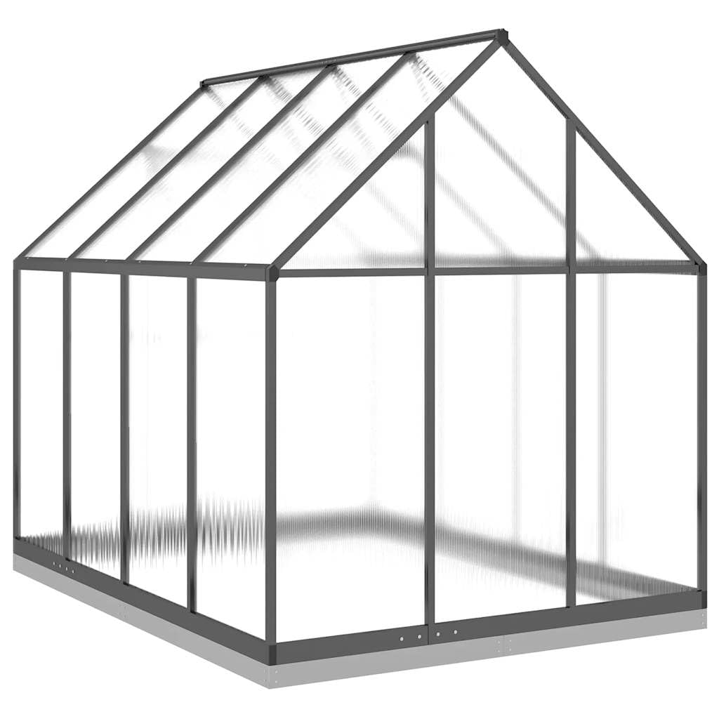 Aluminiowa szklarnia z podstawą antracytową, 224 x 169 x 202 cm