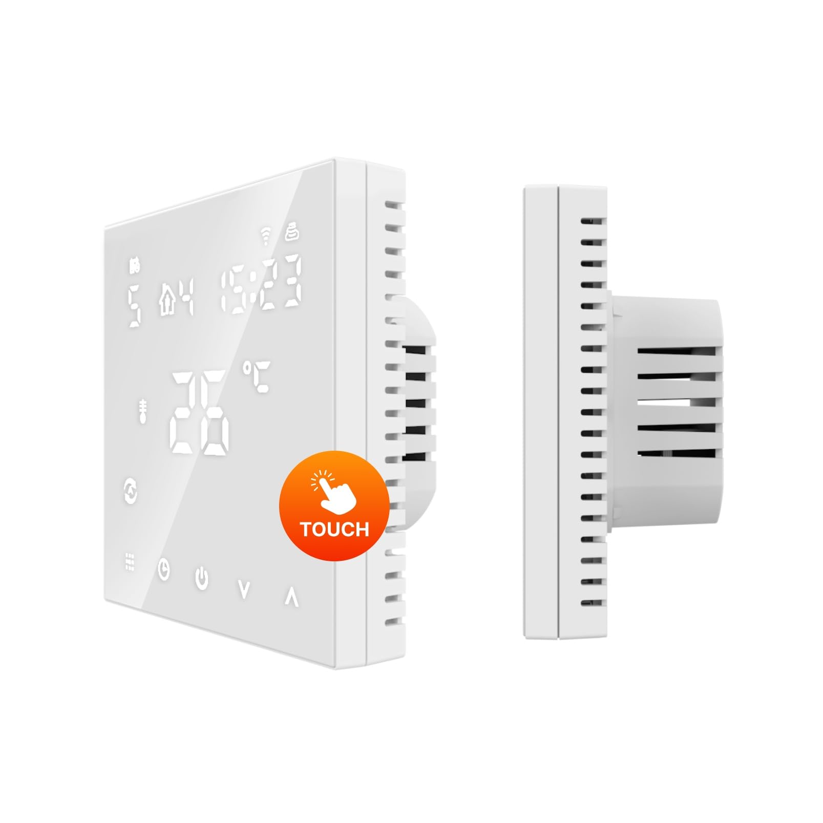 Elektrische Fußbodenheizung für Fliesen: Heizmatte WARMON CLASSIC LIGHT 100 W/m² inkl. digital Thermostat TS 300-Serie, Thermostat:TS 300 Non WiFi Weiß, Mattengröße:2 m²
