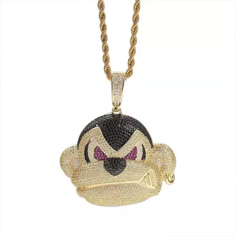 Pendentif Roi Singe en argent sterling 925 : collier d'animaux tendance pour femme et homme - 5
