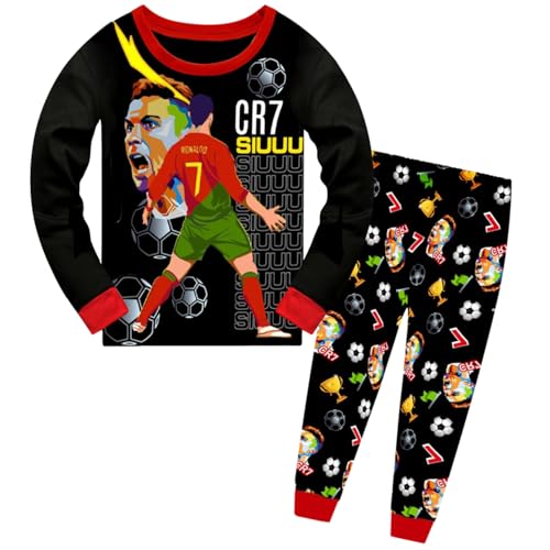 Xpialong Kids Cloth Set No.7 Fans Boys 2Pcs Ronaldo Soft Long Sleeve and Pants (Red 7-8 Years)