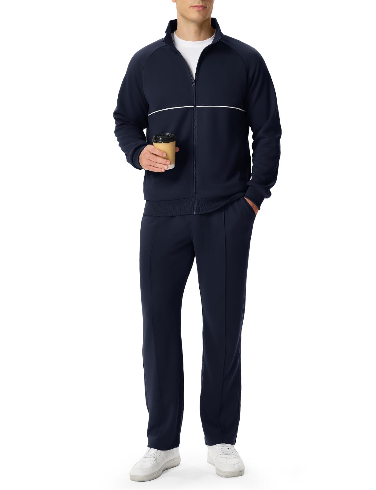 TBMPOY Men's Sweatsuits 2 Piece Sets Sweat Jogging Workout Suits Tracksuits