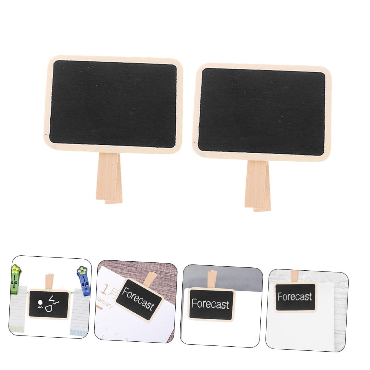 HOMSFOU 50 Stück Mini Kreidetafeln mit Holzklipp Multifunktionale für Lebensmittel Nachrichten und Erinnerungen Robuste Kleine Holz Kreidetafeln für Täglichen Gebrauch