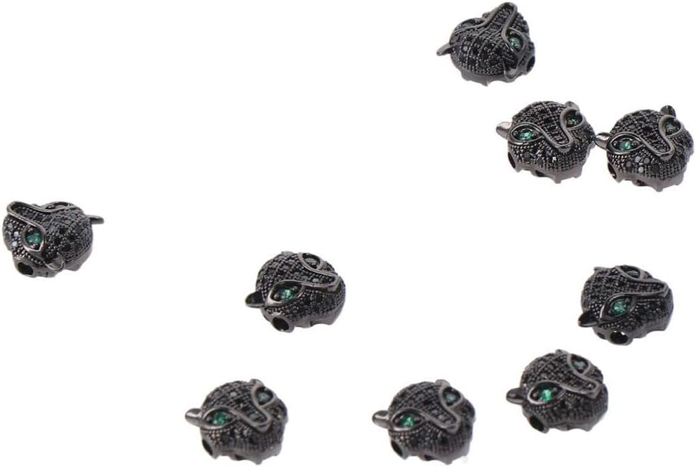 9 Pcs Leopard Head Beads Charm,1.2X1.2cm Large Hole Loose Beads for Bracelet Necklace Making Jewelry Making - Image 5