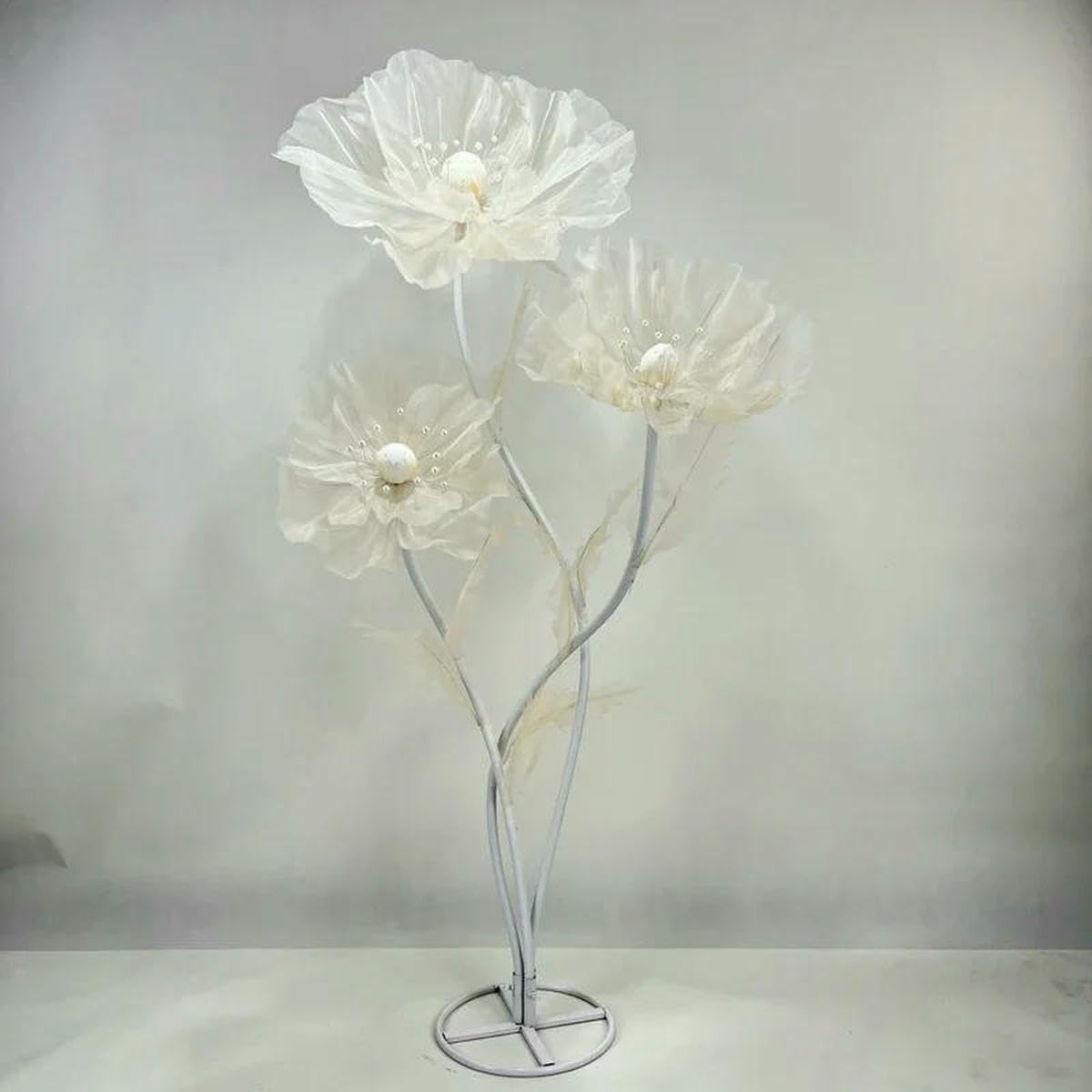 3 große künstliche Blumen, Hochzeitsdekoration, Requisite, Straßenblumen, Fensterdekoration, Gartenparty, Heimdekoration, Mariage-Stil, B-Orange, 3 Stück pro Set