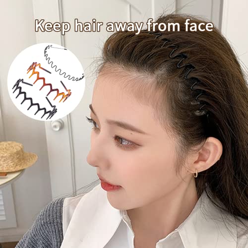 3Pack Zig Zag Headbands Hair Band Men Headband Metal Hair Bands Fashion Headbands With Teeth - Wavy Hair Bands For Women's Girls Men Hair Accessory Sports Hairband Unisex Head Band Hair Hoop With Elastic Non Slip Wavy Teeth #TOP3