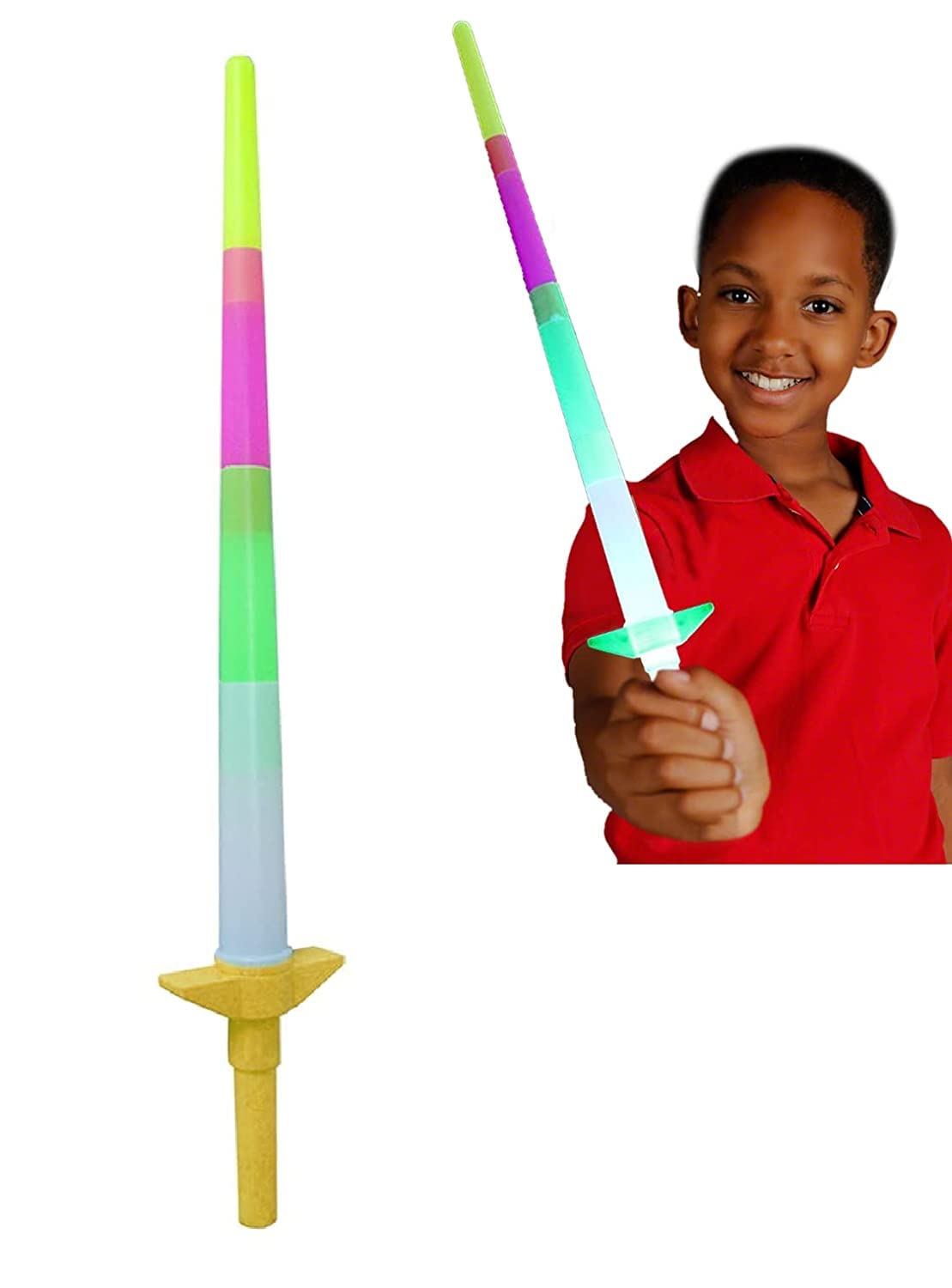 Light Glowing Sword in Dark for Kids Girls and Boys, Expandable Talwar Sword Toy, Pack of 1 Multicolour