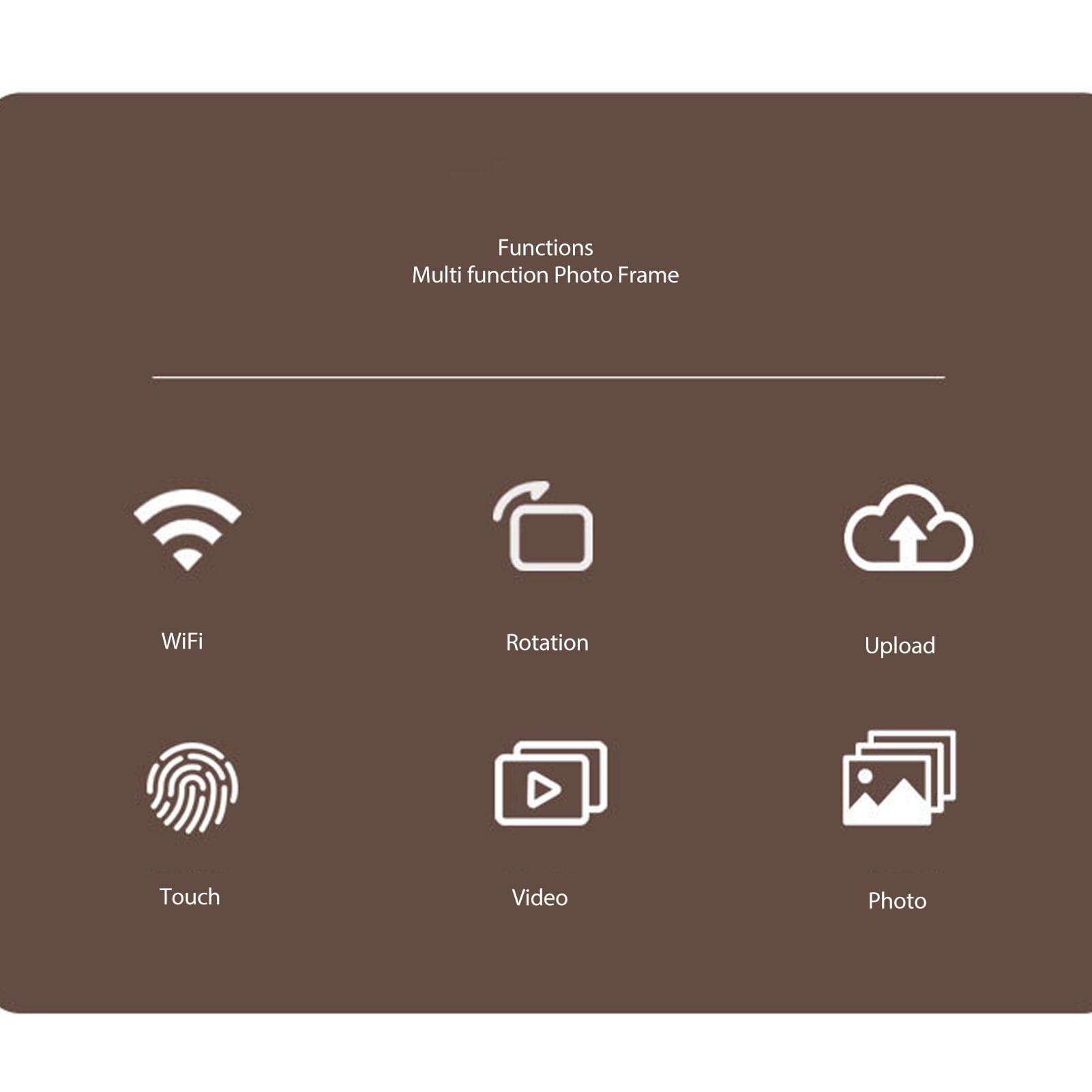 Cadre Photo Numérique 10,1 Pouces, écran Tactile HD 1280 X 800, Cadre Photo WiFi à Rotation Automatique avec Lecture de Musique Vidéo pour Application Frameo