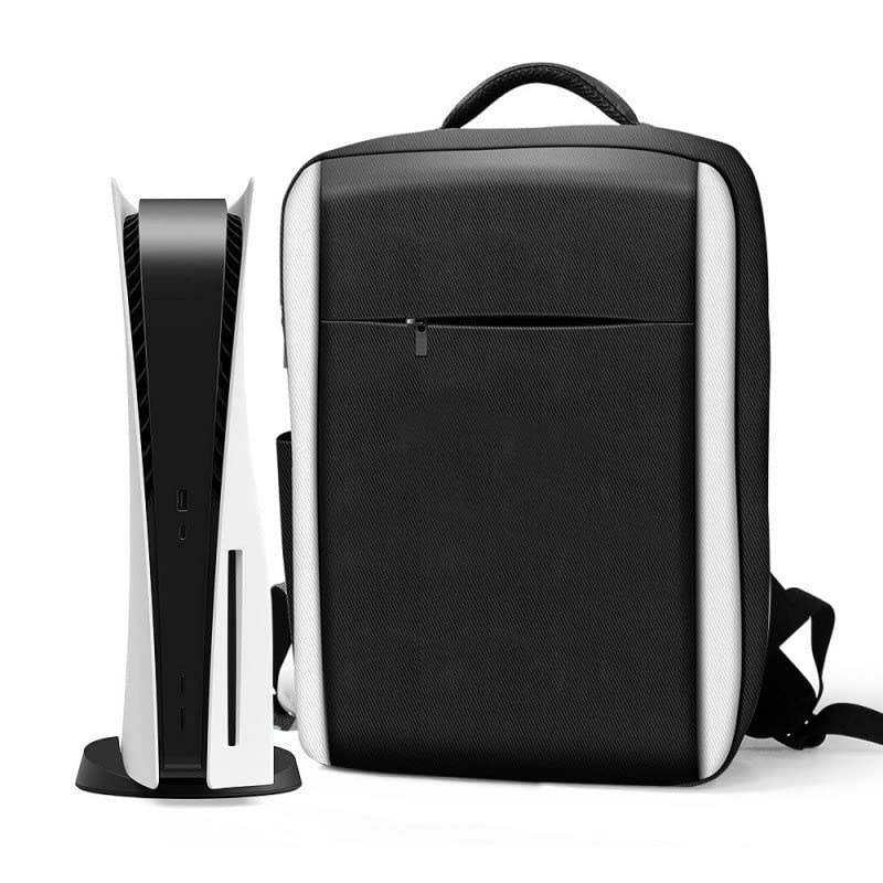 Gazaar Bolsa de transporte para PS5, capa à prova d'água compatível com console de jogos PS5, mochila de viagem portátil para controle de jogos PS5