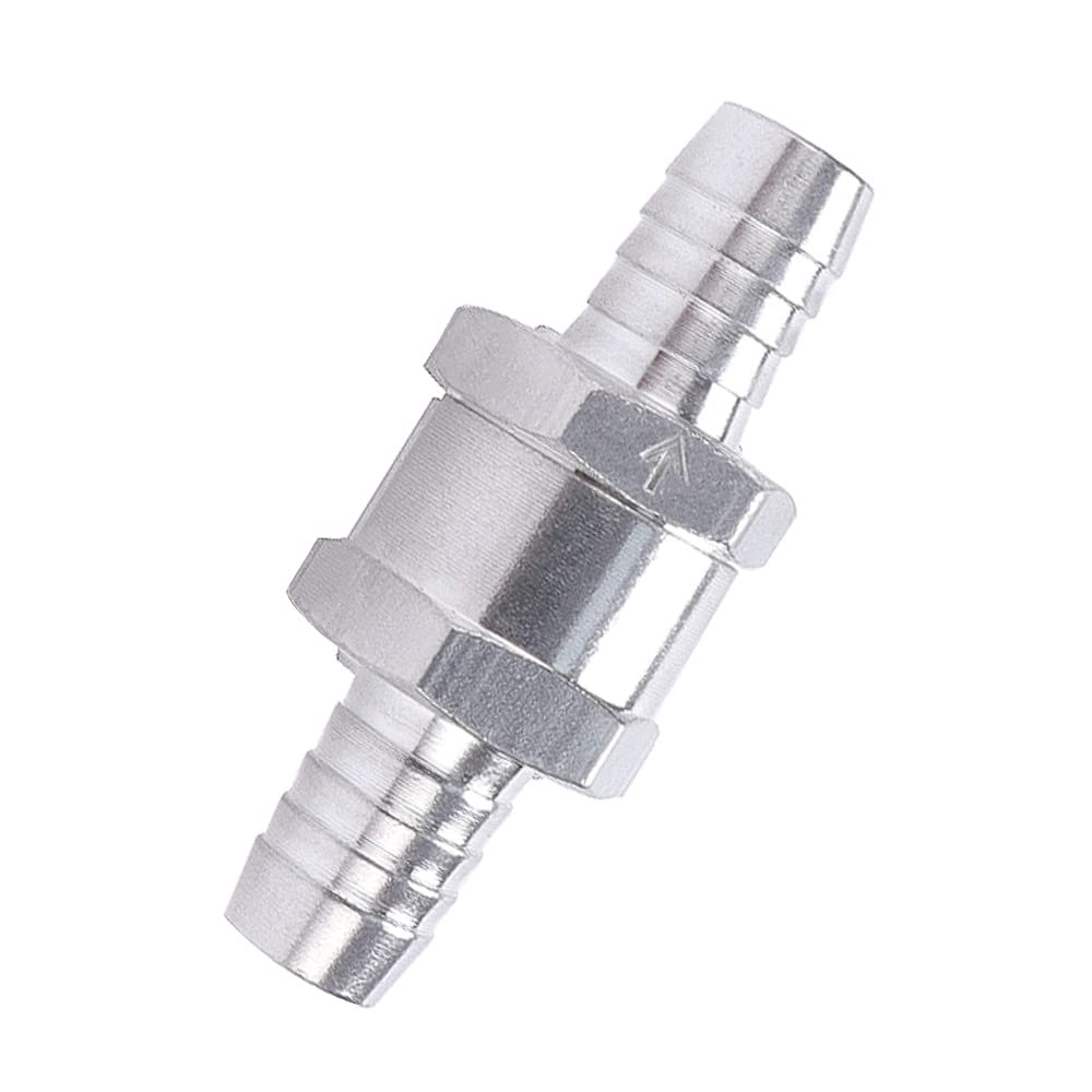 VooGenzek 2 stuks terugslagklep, 12 mm aluminium brandstof, terugslagklep, 6 veerclips, voor benzine/diesel carburateur brandstofsystemen met lage druk