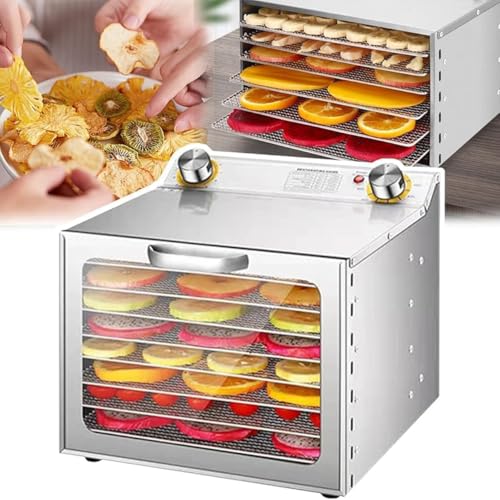 Electric Food Dehydrator, Commercial Freeze Dryer with 12H Timer, 30-90? Temperature Control, Stainless Steel Fruit Dryer for Jerky, Beef, Herb, Vegetables, Dog Treats,8Layer
