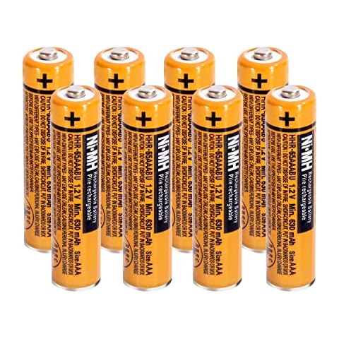 8 x Pilas Recargables AAA 630 mah 1.2v para Panasonic Cover