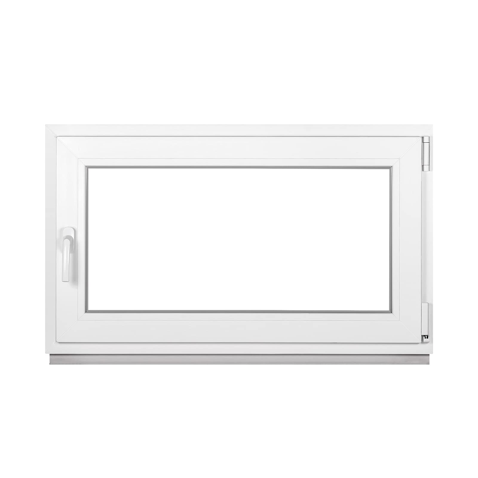 Okno piwniczne Premium firmy Fenstiger – Okna z tworzywa sztucznego, białe, szer. x wys. 850 x 500 mm – Okno garażowe/domek ogrodowy, Okno szer. x wys. 85 x 50 cm, podwójne zabezpieczenie przed przeciążeniem, funkcja Din w prawo – wszystkie rozmiary