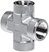 Parker Stainless Steel 316 Pipe Fitting, Cross, 1/4" NPT Female