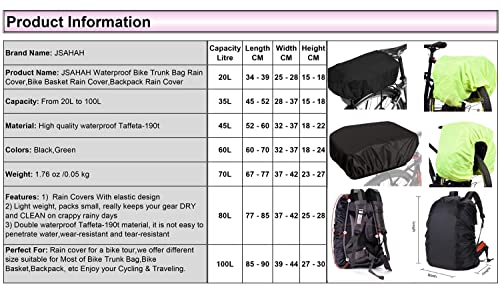 Bicycle Rear Rack Rain Cover Bike Trunk Rain Cover Black (80L Black, 80L) - image 3