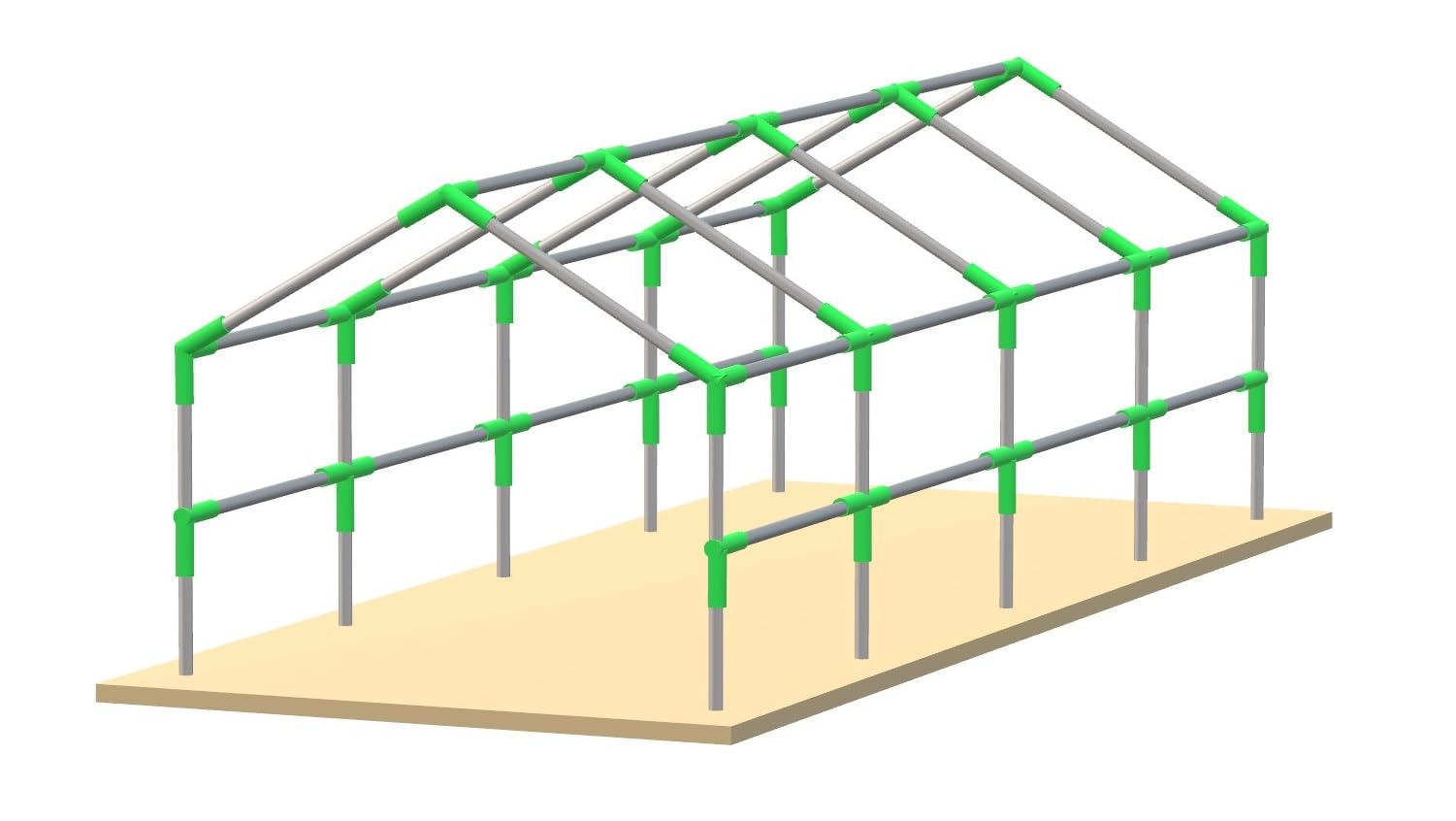 Canopy Fittings Kit Carport Frame Connectors Set Heavy Duty 1-3/8 Inch ID Galvanized Steel for 6, 8,10 Legs, Without Poles (10 Legs)
