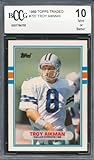 1989 Topps Traded #70T Troy Aikman Rookie Graded BCCG 10