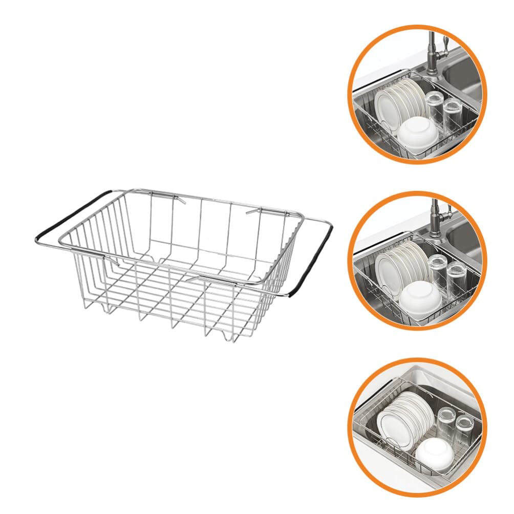 UPKOCH Rejilla De Secado para Fregadero Escurridor De Platos De Acero Inoxidable Organizador De Ollas Y Sartenes Utilizado sobre El Fregadero para Cuchillos Cucharas Y Tenedores M