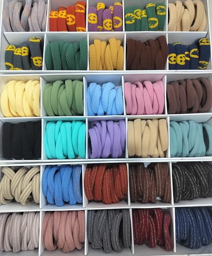 Image of multicolors Ponytail Holders Hair Ties Rubber Bands for School Girls, Women Cotton Soft for Thick Elastic Scrunchie Non-slip Stretchable Head Elastic (Pack of 30) (Multi-1)