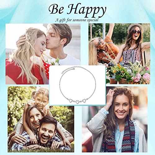 Alphm S925 Sterling Silver Heart Choker Short Dainty Adjustable Pendant Necklac For Women Girl Jewelry #TOP4