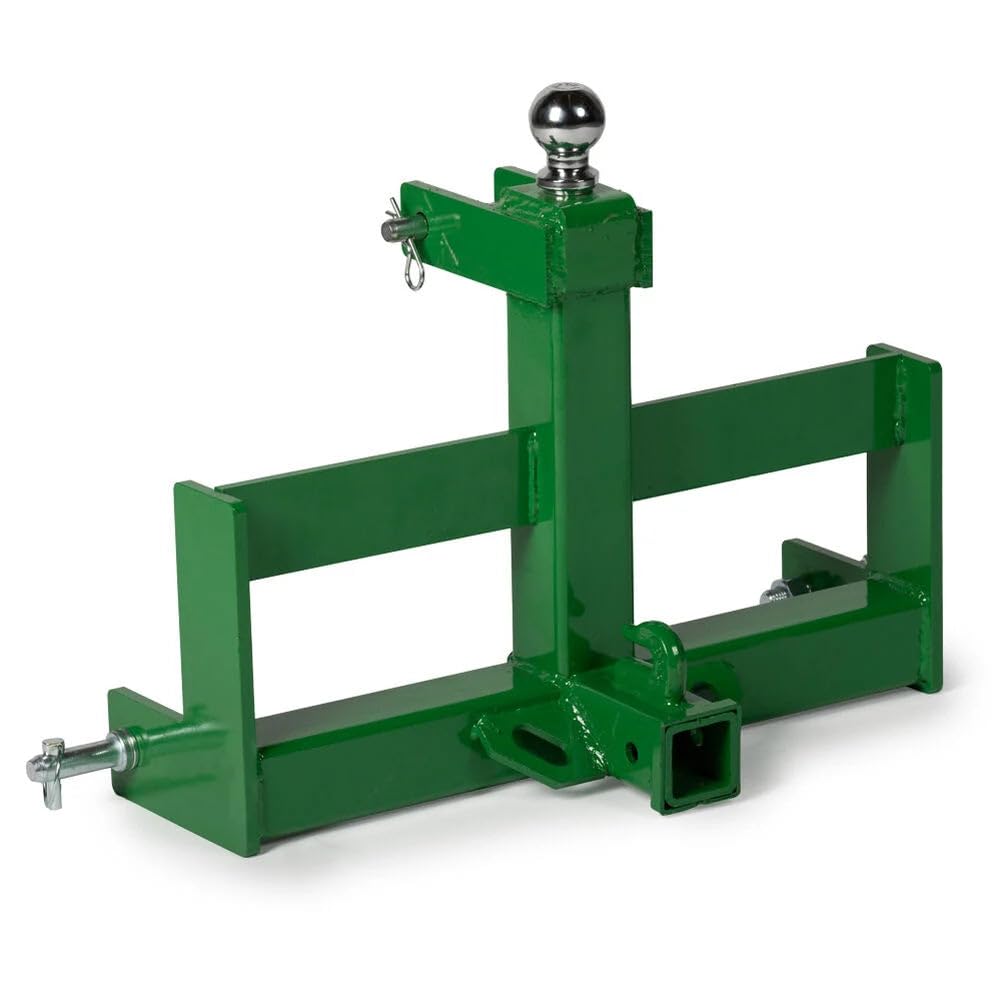 Titan Attachments Standard Series 3 Point Green Tractor Drawbar with Suitcase Weight Brackets, Compatible with Cat 1 Tractors, Built in 2