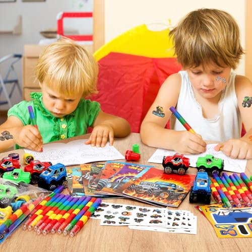 BenLouis 84Pcs Monster Truck Coloring Set Party Favors for Kids — view 6