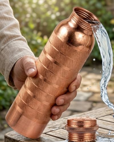 Bouteille d'eau en cuivre pur BRACOP® façonnée à la main - 8