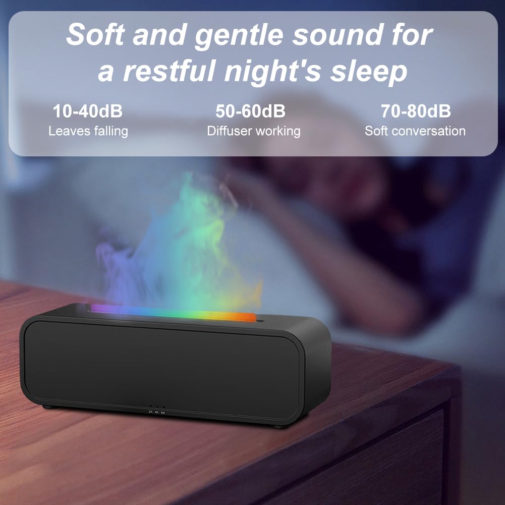 Diffusore di aromi con effetto fiamma - Diffusore 250 ml con oli essenziali con 7 opzioni di luce e spegnimento automatico senza acqua, con telecomando, per casa ufficio camera da letto