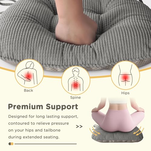 MineCozy Indoor Chair Cushions for Dining Room Set of 2 Non Slip Kitchen Chair Cushions with Ties Tufted Seat Pads 42x40x8cm/17 x16 x3 Light Grey - Cosy Home Interiors MineCozy Indoor Chair Cushions for Dining Room Set of 2 Non Slip Kitchen Chair Cushions with Ties Tufted Seat Pads 42x40x8cm/17 x16 x3 Light Grey - Image 5