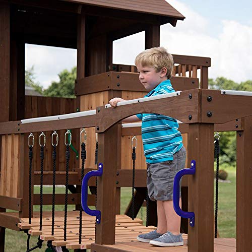 Purife 10\'\' Metal Playground Handles Blue (Pair-500LBS), Playground Grab Handles, Kids Playset Safety Handles, Hand Grip Bar for Playhouse,Treehouse, Jungle Gym, Climbing Frame, Swing Set Accessories - Thumbnail 5