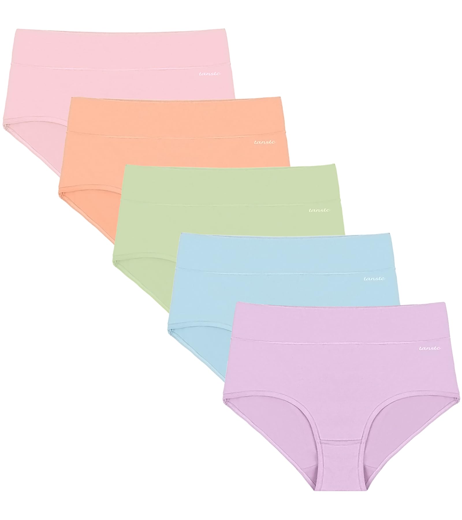 TANSTC Women’s Knickers – High Waist Cotton Underwear for Women, Soft Ladies Briefs with Tummy Support – Knickers for Women Multipack of 5 — view 9