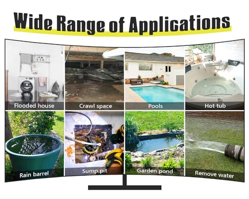 Image of Sump Pump Submersible 7000GPH Stainless Steel Water Pump for Pool Draining 1.5HP Utility Pump with Adjustable Float Switch 16FT Power Cord for Flooded House Sump Pit Pond Remove Water